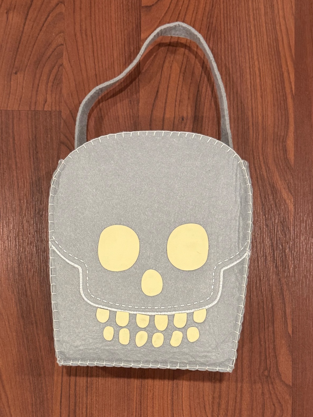 Pottery Barn Kids Gray Skull Trick or Treat Bag with Glow in the Dark Accents